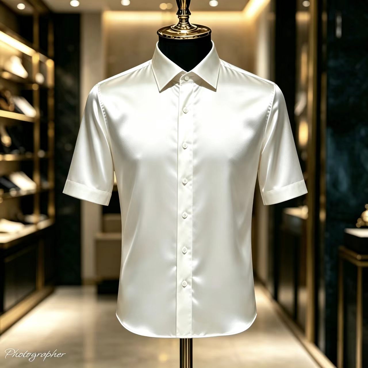 Men's Solid Color Satin Short- - Mens Satin Silk Dress Shirt recension och pris
