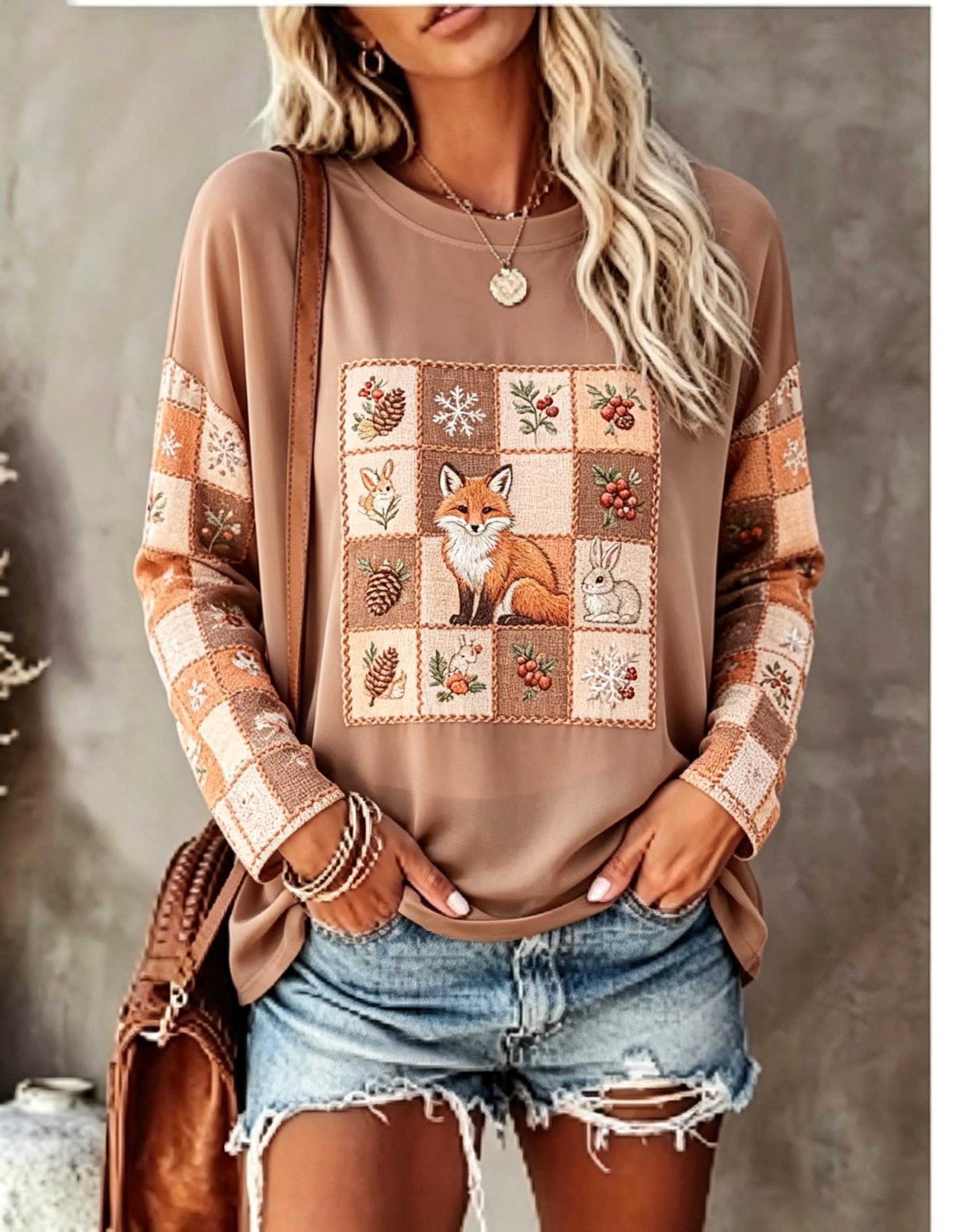 Women Long Sleeve T Shirt Fox  - Shirts recension och pris